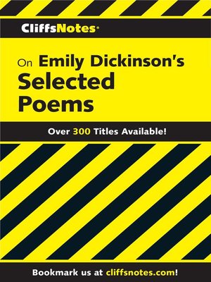 cover image of CliffsNotes on Emily Dickinson's Poems